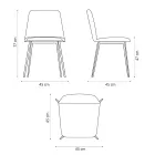 Luxuriöser Lederstuhl mit Metallbeinen, hergestellt in Italien, 2 Stück – Molde Viadurini