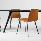 Luxuriöser Lederstuhl mit Metallbeinen, hergestellt in Italien, 2 Stück – Molde Viadurini