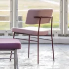 Luxuriöser Stoffstuhl mit Metallgestell, hergestellt in Italien, 2 Stück – Alaska Viadurini