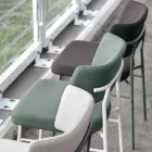 Luxuriöser Stoffstuhl mit Metallgestell, hergestellt in Italien, 2 Stück – Alaska Viadurini