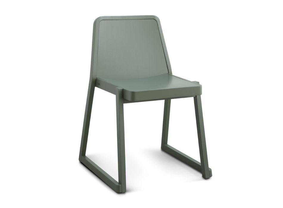Hochwertiger stapelbarer Stuhl aus Buchenholz, hergestellt in Italien, 2 Stück – Leipzig Viadurini