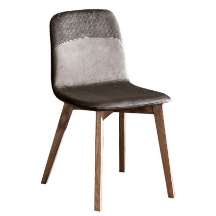 Eleganter Stuhl mit modernem Design aus farbigem Samt und Holz - Bizet Viadurini