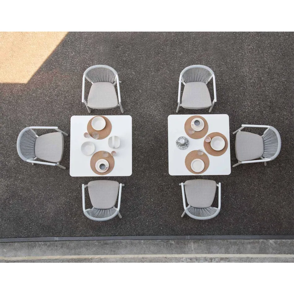 Stapelbarer Gartenstuhl mit gepolsterten Armlehnen H 73cm - Smart von Varaschin Viadurini