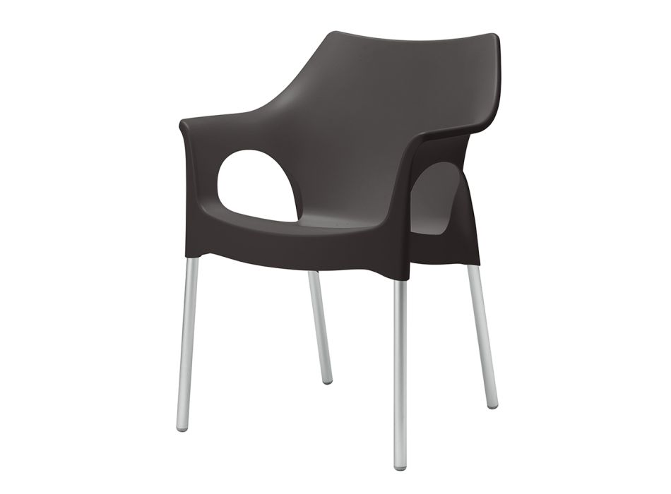 Outdoor-Stuhl aus Technopolymer und Aluminium Made in Italy 4 Stück - Lucciola Viadurini