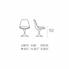 Drehstuhl aus lackiertem Aluminium mit Ledersitz Made in Italy - Cabiria Viadurini