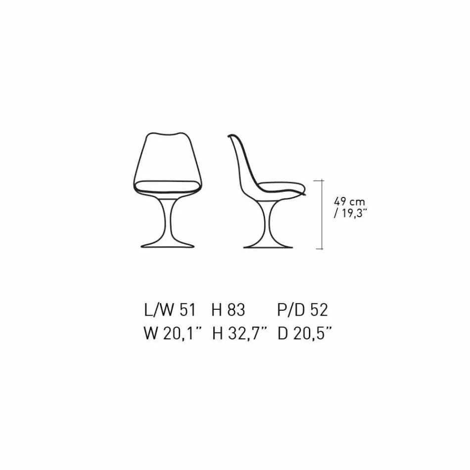 Drehstuhl aus lackiertem Aluminium mit Ledersitz Made in Italy - Cabiria Viadurini