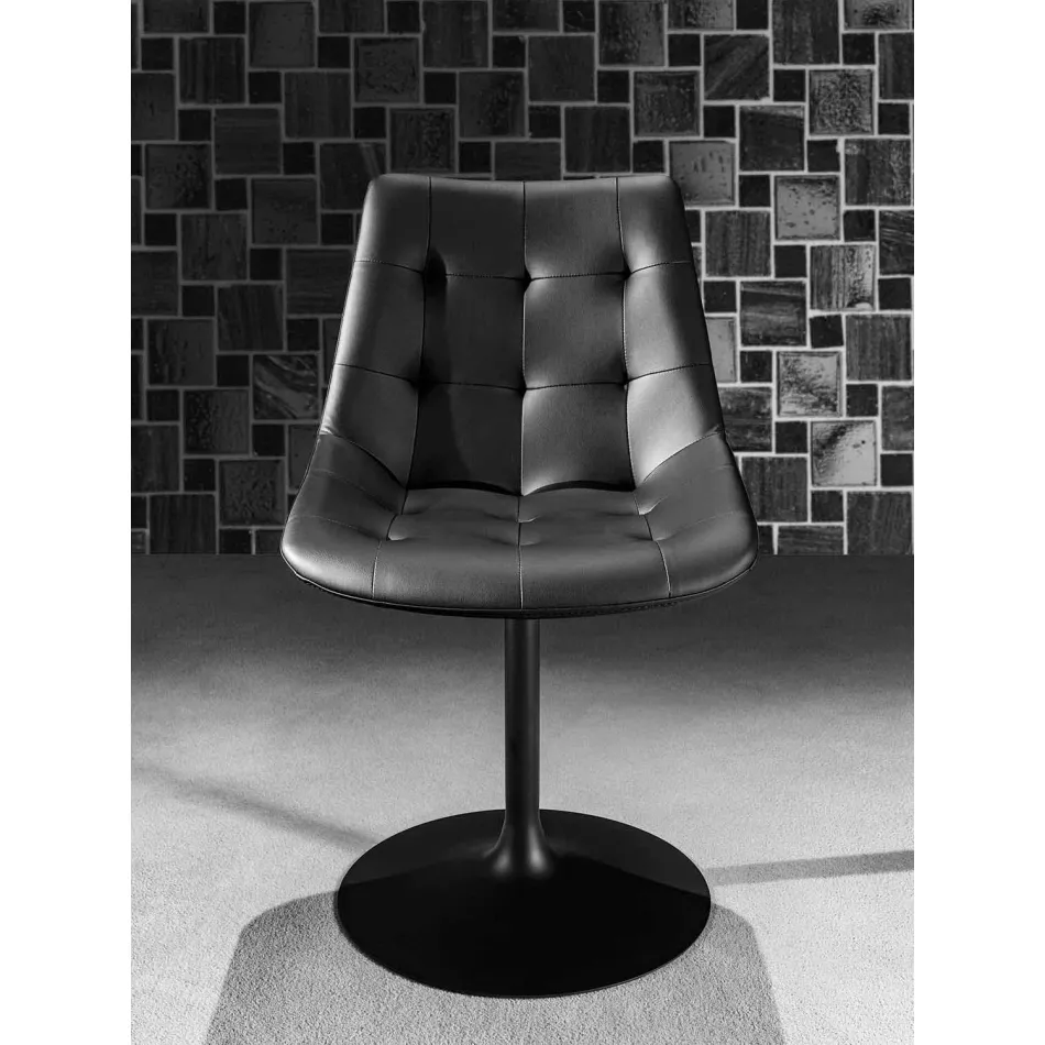 Drehstuhl, Sitz in Ecoleather Capitonnè Verarbeitung - Aura Viadurini