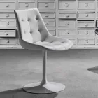 Drehstuhl, Sitz in Ecoleather Capitonnè Verarbeitung - Aura Viadurini