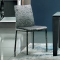 Gepolsterter und gepolsterter Stuhl aus Stoff Made in Italy 4 Stück - Monnalisa