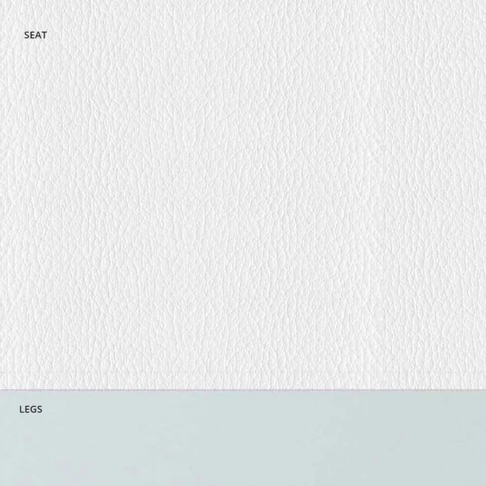 Gepolsterter Stahlstuhl und Kunstledersitz mit weißem Rand – Nirvana Viadurini