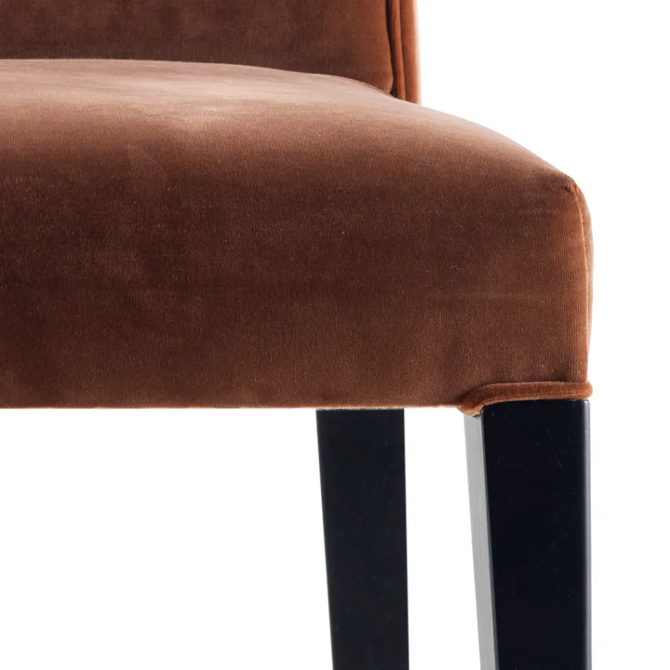 Polsterstuhl living aus Massivholz Grilli Zarafa in Italien hergestellt, 2 Stücke Viadurini