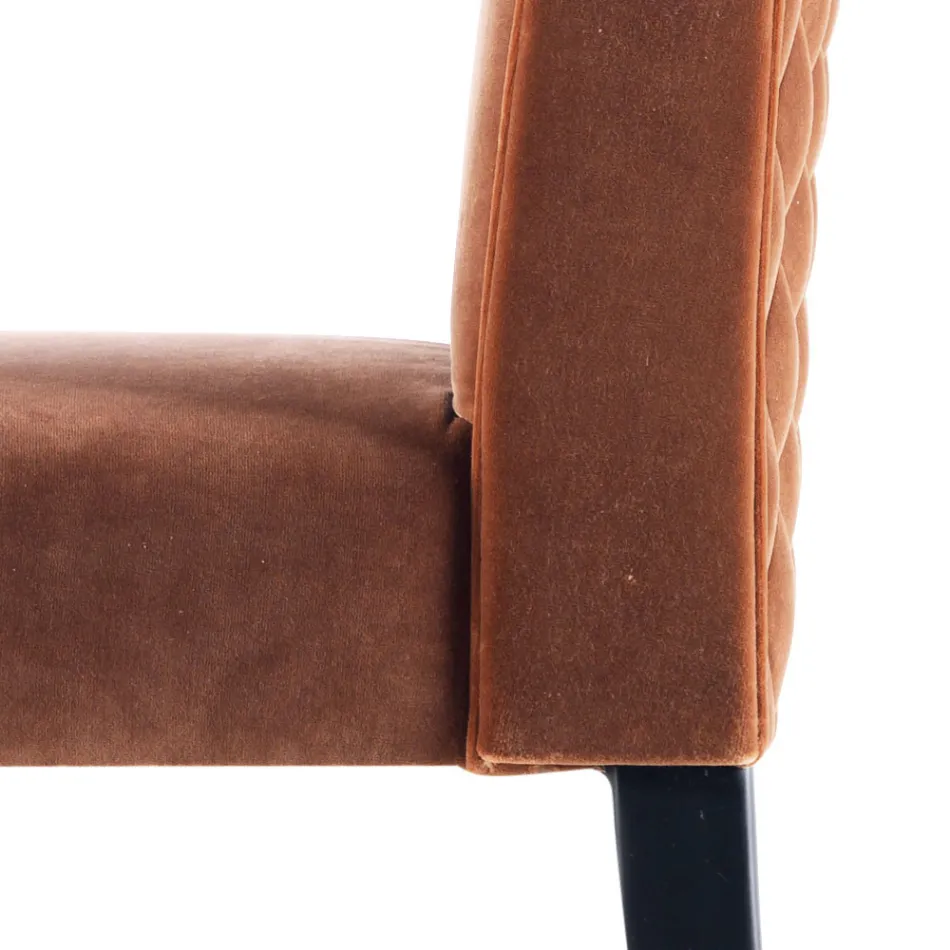 Polsterstuhl living aus Massivholz Grilli Zarafa in Italien hergestellt, 2 Stücke Viadurini