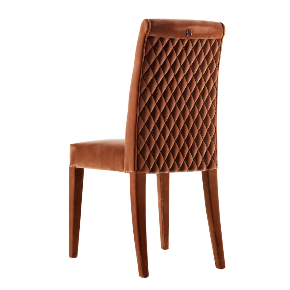 Polsterstuhl living aus Massivholz Grilli Zarafa in Italien hergestellt, 2 Stücke Viadurini