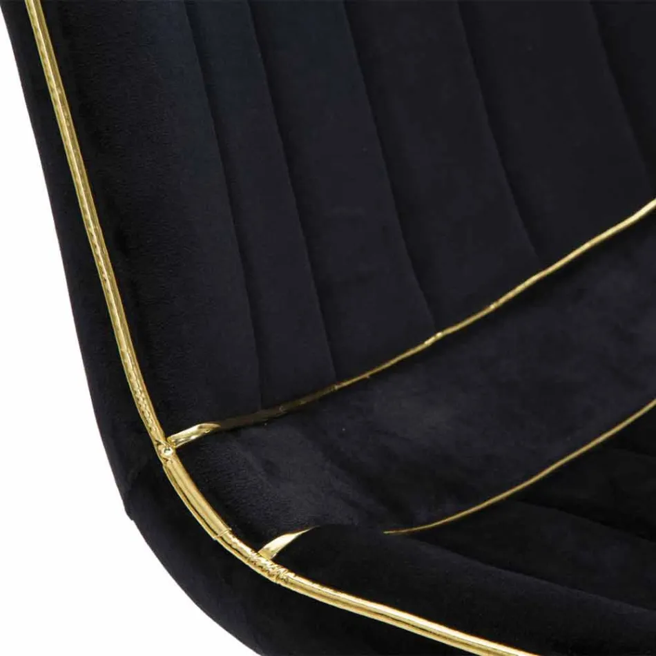 Gepolsterter Design Esszimmerstuhl aus Holz und Stoff, 2 Stück - Kolly Viadurini