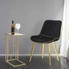 Gepolsterter Design Esszimmerstuhl aus Holz und Stoff, 2 Stück - Kolly Viadurini