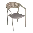 Stapelbarer Stuhl mit Textilene-Sitz und Twist Wicker Back - Passion Viadurini