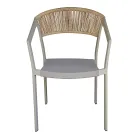 Stapelbarer Stuhl mit Textilene-Sitz und Twist Wicker Back - Passion Viadurini