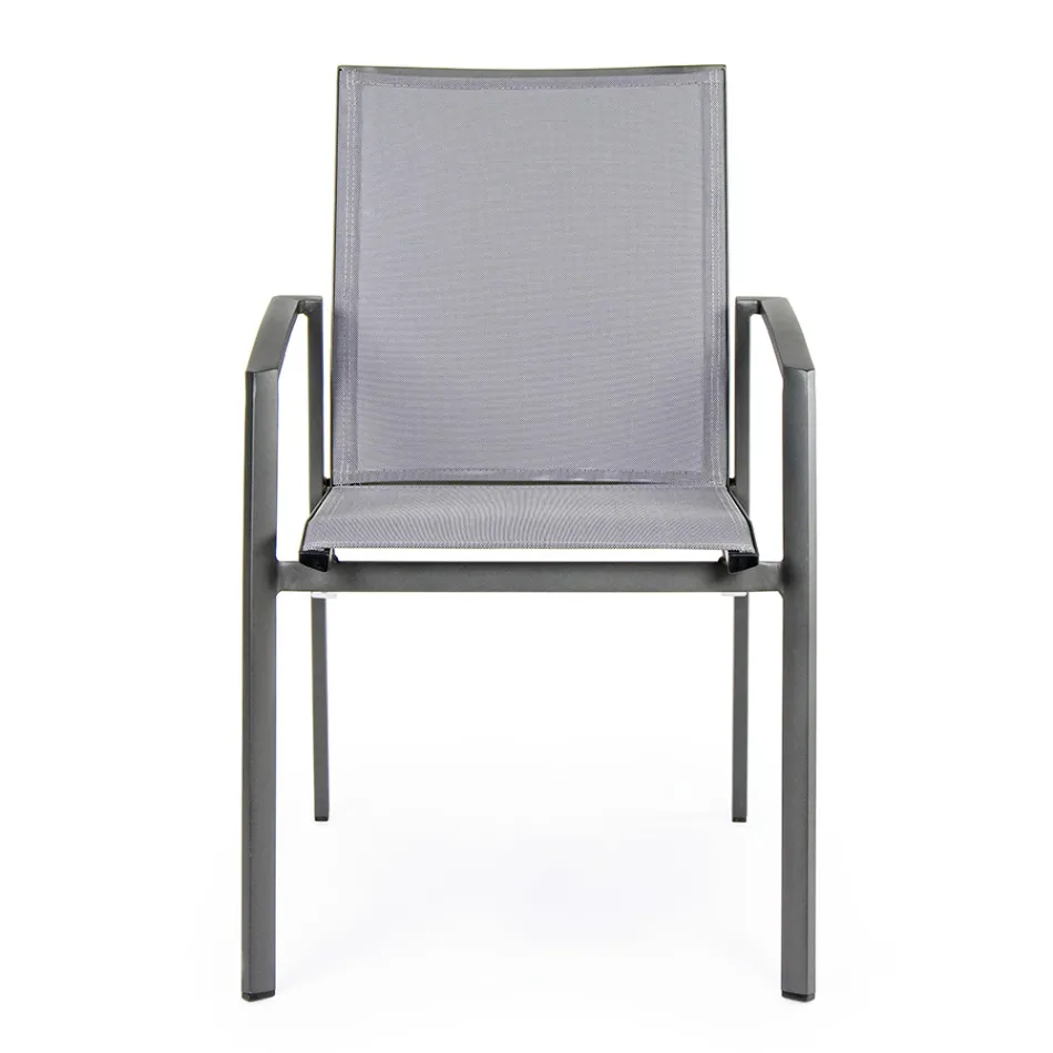 Stapelbarer Outdoor-Stuhl aus lackiertem Aluminium, Homemotion, 4 Stück – Odelia Viadurini