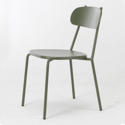 Stapelbarer Outdoor-Stuhl aus farbigem Metall Made in Italy 4 Stück - Pixie Viadurini
