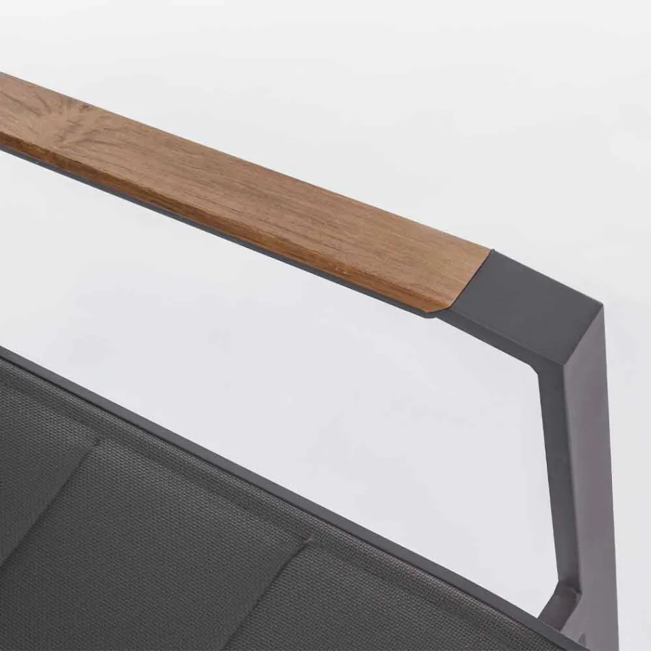 Stapelbarer Outdoor-Stuhl aus Textilene und Anthrazit-Aluminium, 6 Stück - Urban Viadurini