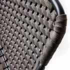 Stapelbarer Gartenstuhl mit Metallarmlehnen und Seil, 4 Stück - Kabarett Viadurini