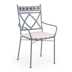 Stapelbarer Gartenstuhl aus Stahl mit oder ohne Armlehnen – Letizia Viadurini