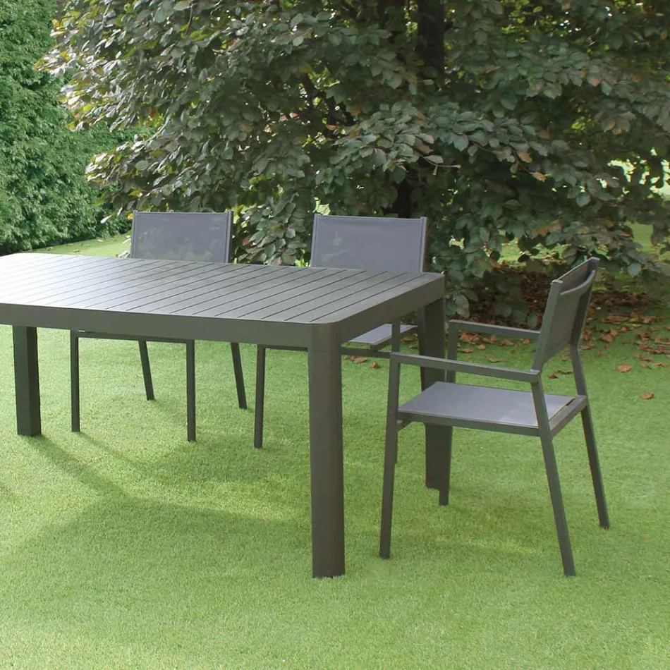 Stapelbarer Gartenstuhl aus Aluminium und Textilene - Ninfea Viadurini