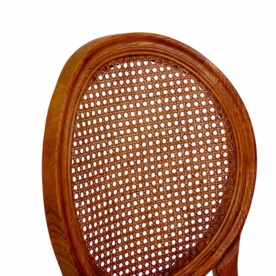 Stapelbarer Wohnzimmersessel aus Ailando-Holz und Wiener Stroh - Laguna Viadurini