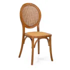 Stapelbarer Wohnzimmersessel aus Ailando-Holz und Wiener Stroh - Laguna Viadurini