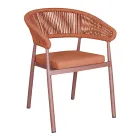 Stapelbarer Aluminiumstuhl mit Seilkissen und Rückenlehne - Frescultura Viadurini