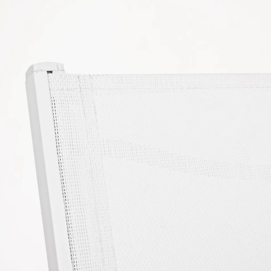 Stapelbarer Stuhl aus Aluminium und Textilene für den Garten, modernes Design - Franz Viadurini