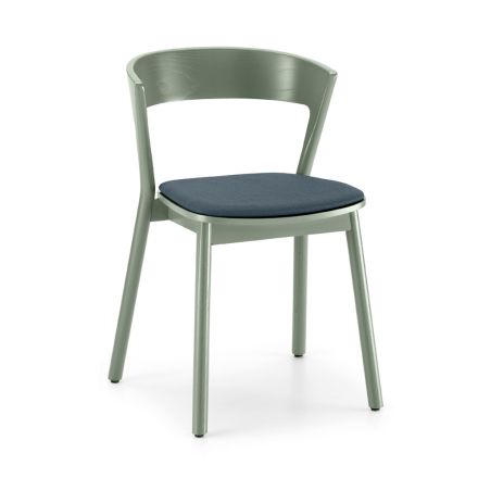 Stapelbarer Stuhl aus Esche mit Stoffsitz, hergestellt in Italien, 2 Stück – Oslo Viadurini