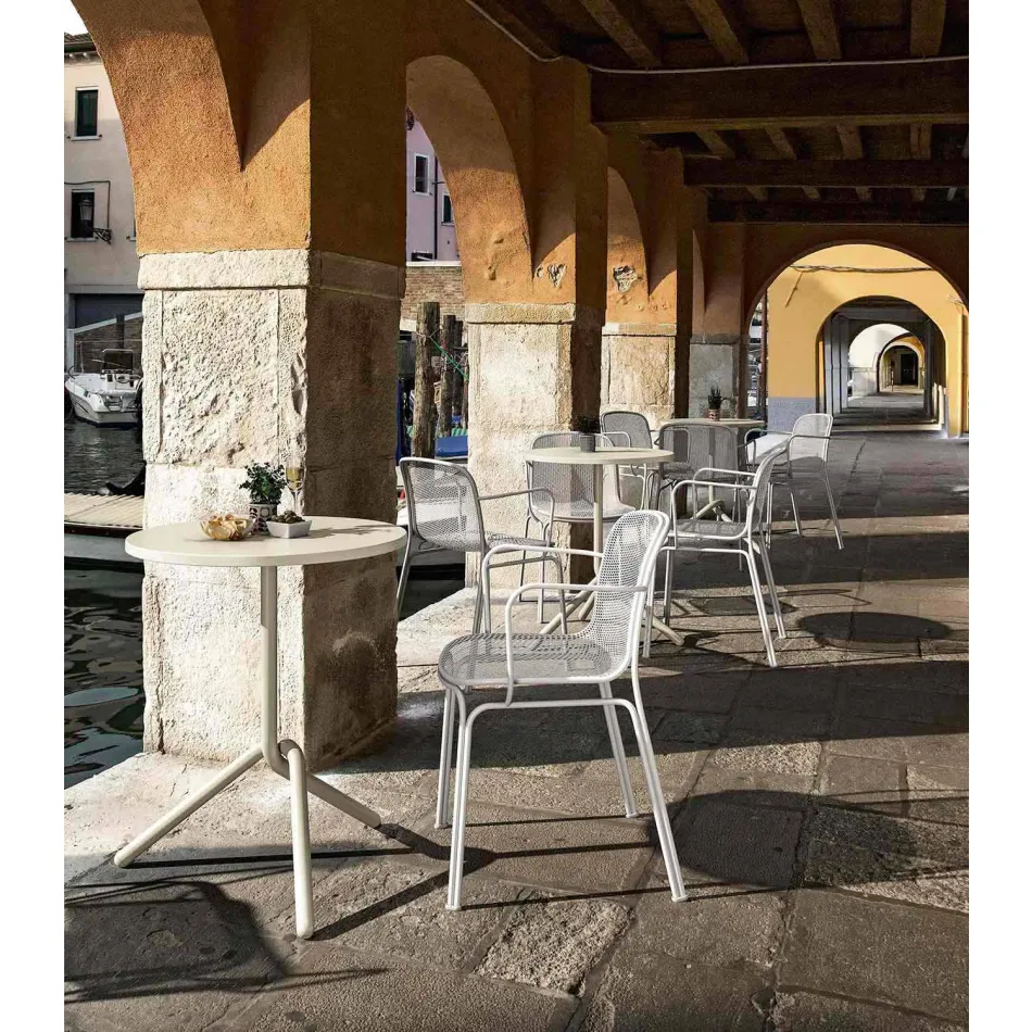 Stapelbarer Outdoor Metallstuhl Made in Italy, 4 Stück - Verna Viadurini
