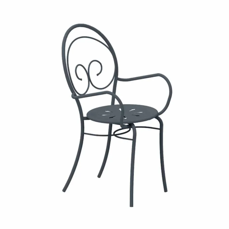 Stapelbarer Gartenstuhl aus Metall Made in Italy, 2 Stück - Autorität Viadurini