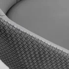 Öko-Ledersessel mit verzierter Rückenlehne und schwarzer Metallbasis, 2 Stück - Nima Viadurini