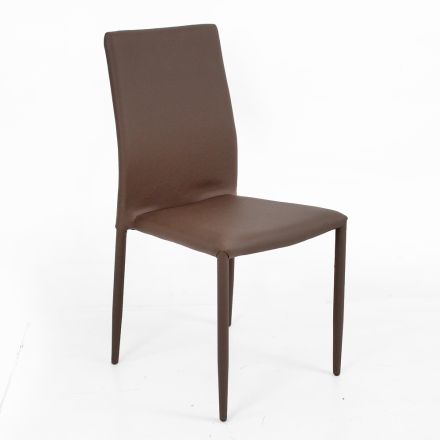 Desio moderner Design-Stuhl aus Öko-Leder für Küche oder Esszimmer Viadurini