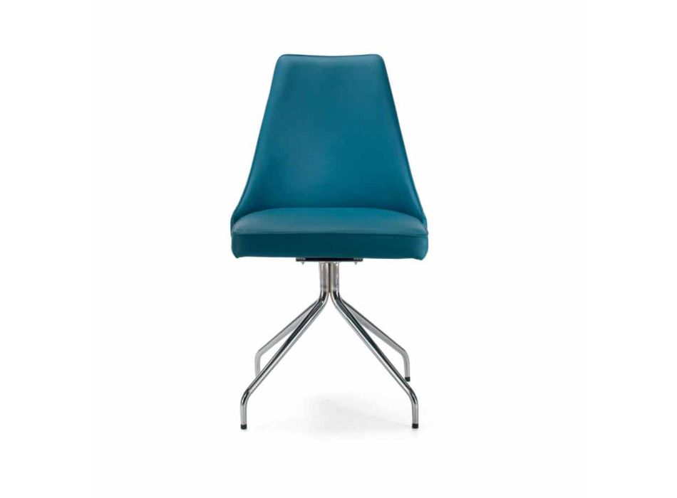Stuhl aus Öko-Leder und drehbarem Spinnengestell, hergestellt in Italien – Nirvana Viadurini