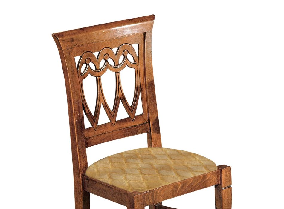 Stuhl aus Bassano-Holz und goldenem Barockstoff, hergestellt in Italien – Jasper Viadurini