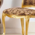 Holzstuhl mit klassischem Stil mit Blattgold Beinen Bellini Viadurini