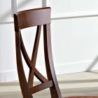 Stuhl aus Holz und Stoff Klassisches Design mit gekreuzter Rückenlehne - Debussy Viadurini