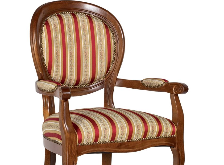 Stuhl aus massivem Buchenholz mit patiniertem Walnuss-Finish, hergestellt in Italien – Granat Viadurini