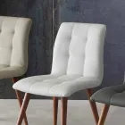 Massivholzstuhl mit lila Kunstleder bezogen Viadurini