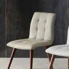 Massivholzstuhl mit lila Kunstleder bezogen Viadurini