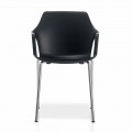 Stapelbarer Stuhl aus Metall und Polypropylen Hergestellt in Italien, 4 Stück - Karamell