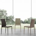 Stuhl aus Metall in Kusteleder bezogen Caserta, modernes Design