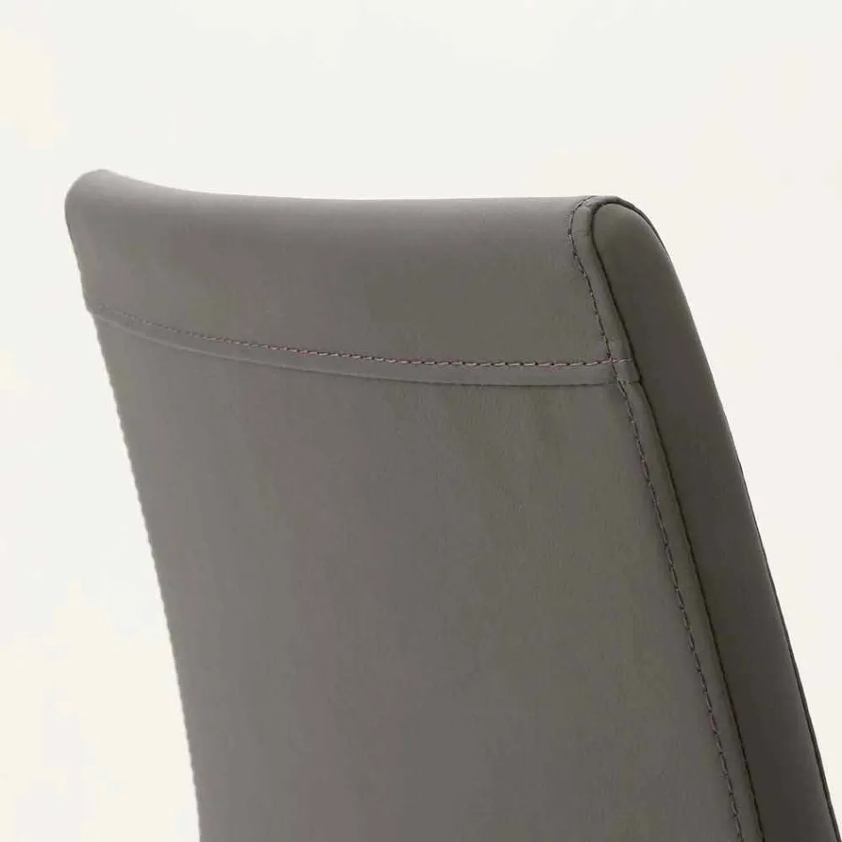 Caserta Metallstuhl mit Kunstleder bezogen, modernes Design Viadurini