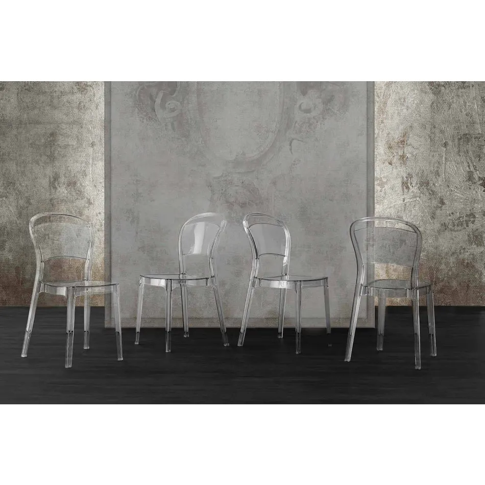 Stuhl aus transparentem Polycarbonat, modernes Design - Yanis Viadurini