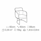 Stoffstuhl mit luxuriöser schwarzer Metallstruktur Made in Italy - Cocoa Viadurini