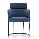 Stoffstuhl mit luxuriöser schwarzer Metallstruktur Made in Italy - Cocoa Viadurini