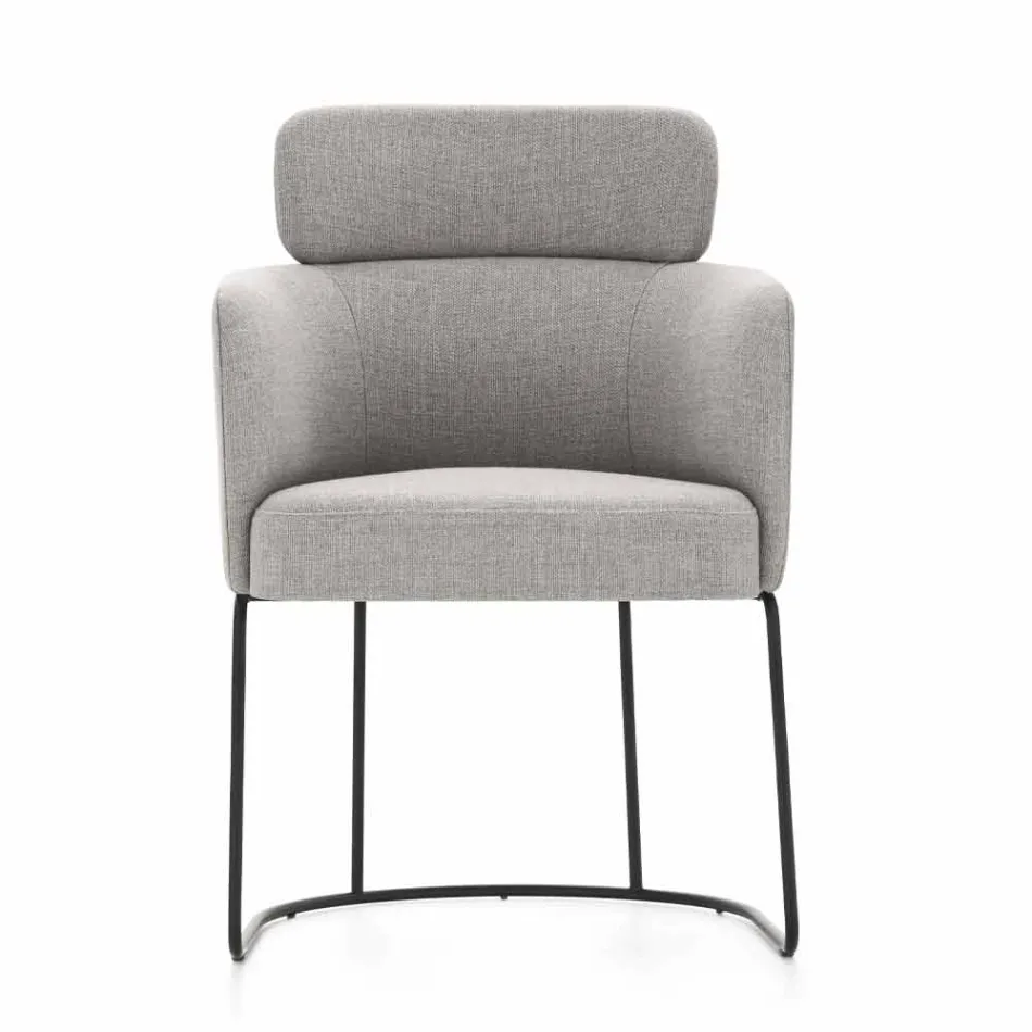 Stoffstuhl mit luxuriöser schwarzer Metallstruktur Made in Italy - Cocoa Viadurini